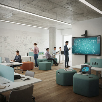 Illustration d'un espace collaboratif